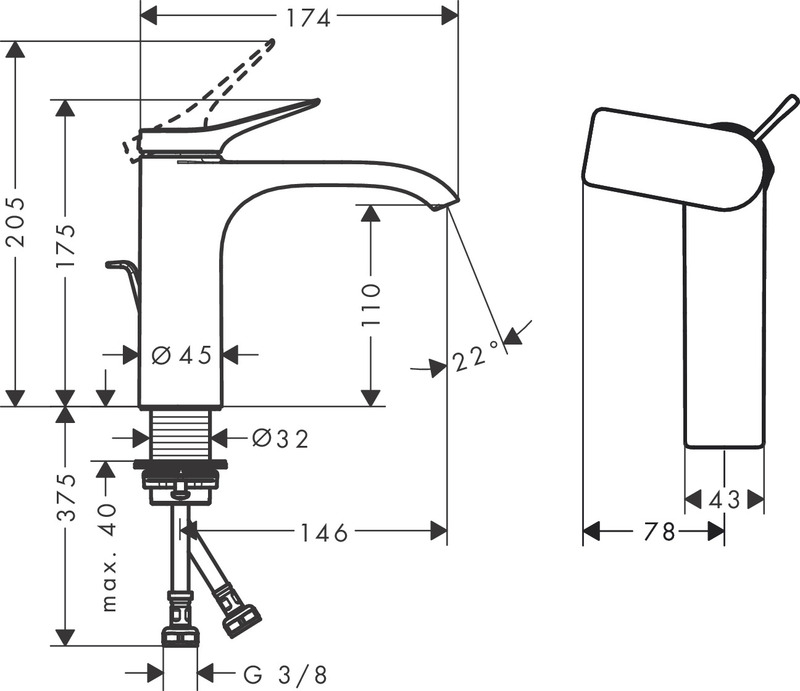 hansgrohe Basin mixer hansgrohe 75023700 vivenis 110 cool