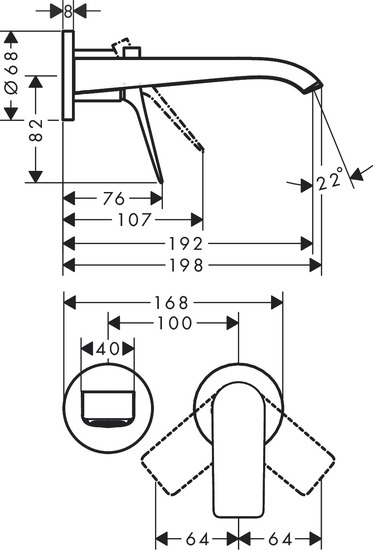 hansgrohe Pesuallashana hansgrohe 75050700 vivenis seinä valk