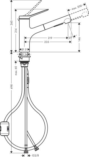 hansgrohe Keittiöhana hansgrohe 74820000 zesis 150 2jet uv kro
