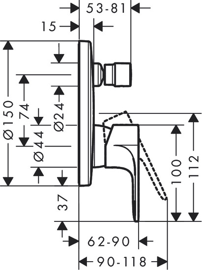 hansgrohe Pintaosa hansgrohe 72466000 rebris s kromi