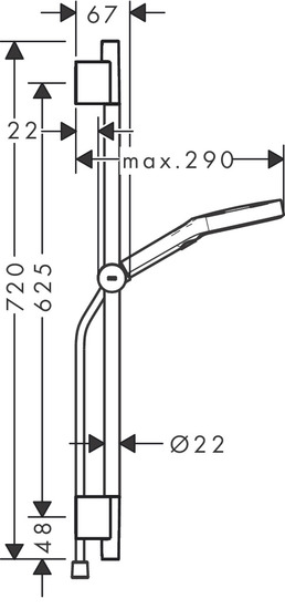 hansgrohe Wall bar set hansgrohe 28745340 rainfinity 130 chro