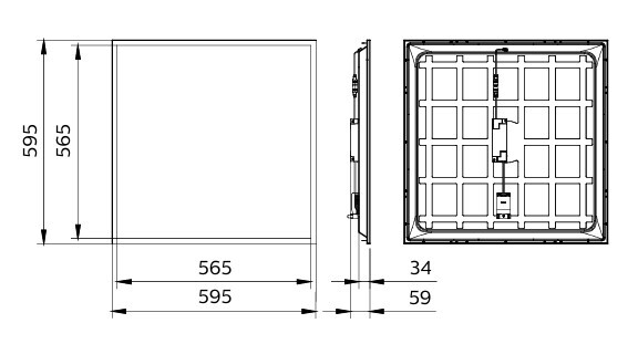 philips Moduulivalaisin ledinair panel 3400lm 840 on/off 600x600 noc