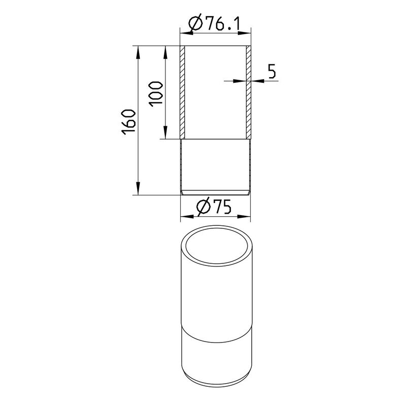 blücher Feed-through joint europipe d75/aisi316l