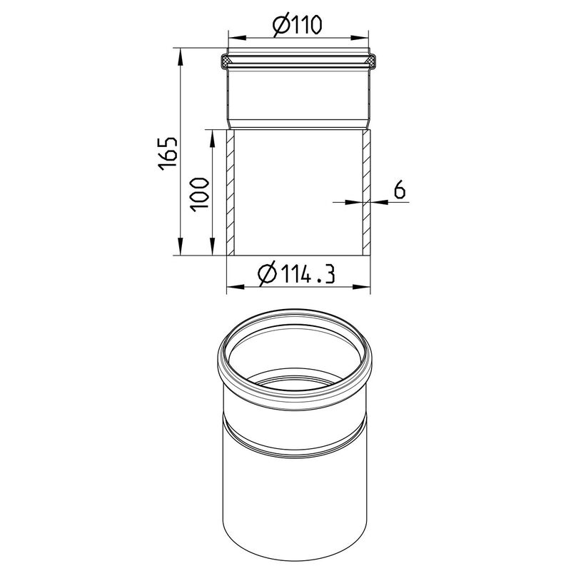 blücher Feed-through joint europipe 110/aisi316l/epdm
