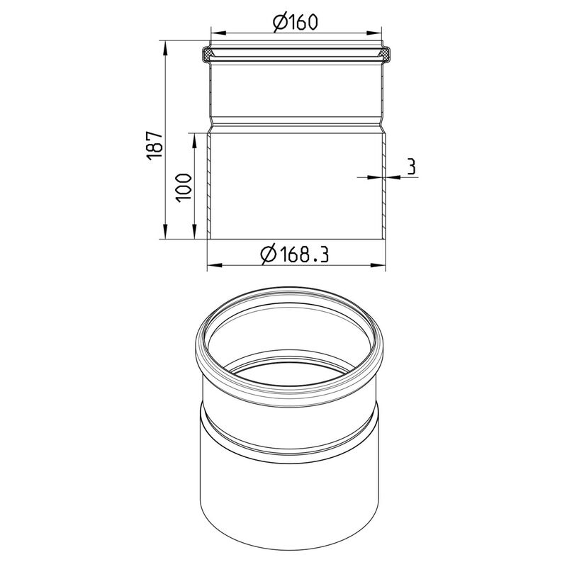 blücher Läpivientiyhde europipe 160/aisi316l/epdm
