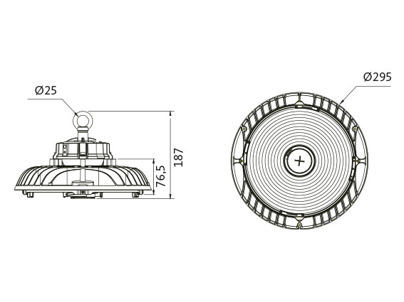 aura High-bay luminaire spartan pe d295 dali 4000k