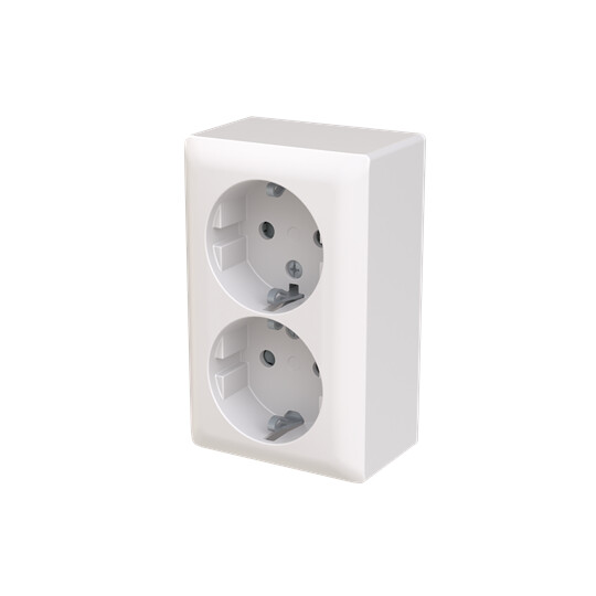 abb Socket outlet saga schuko, 1-g, screwless