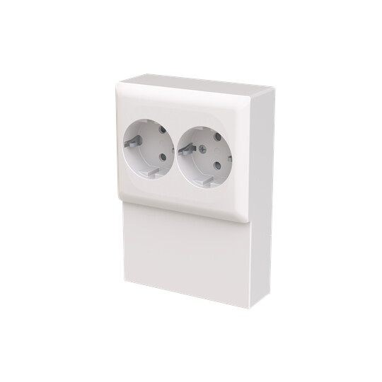 abb Socket outlet saga schuko 2-g screwless lath, whi
