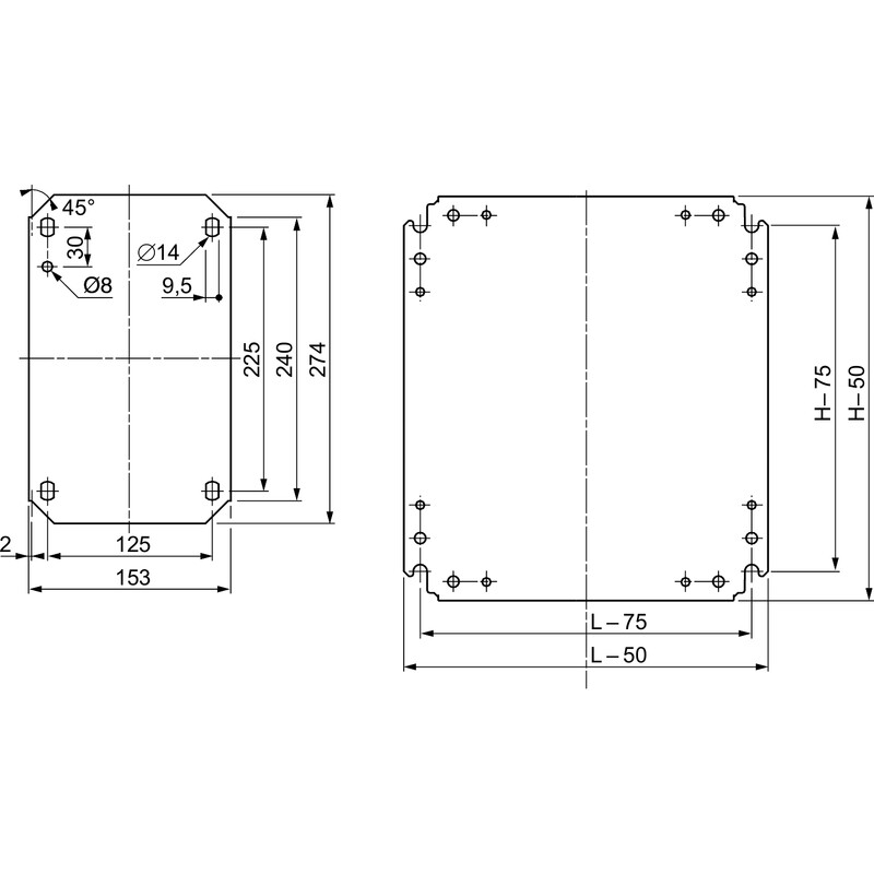 schneider electric Montageplåt montageplåt 500x500