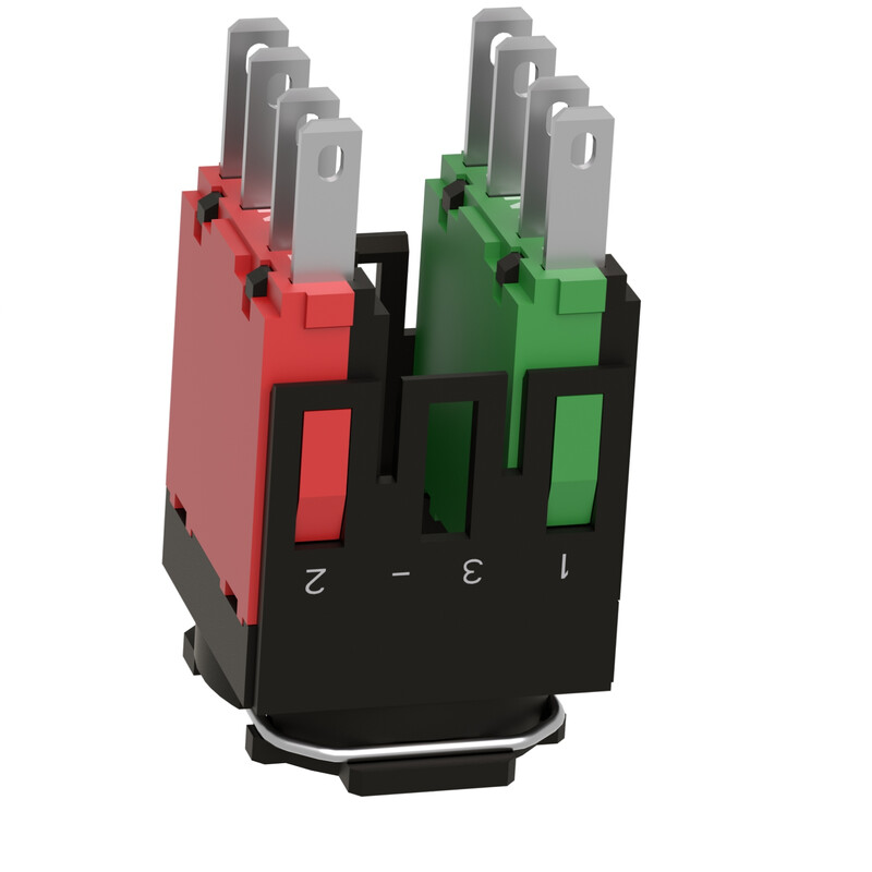 schneider electric Tryckknapps-/signallampasskylt kontaktdon 1sl+1br