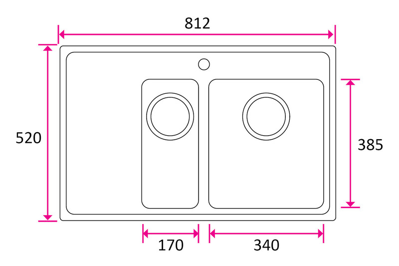 stala Kitchen sink stala one-tdl17-34 working surface l