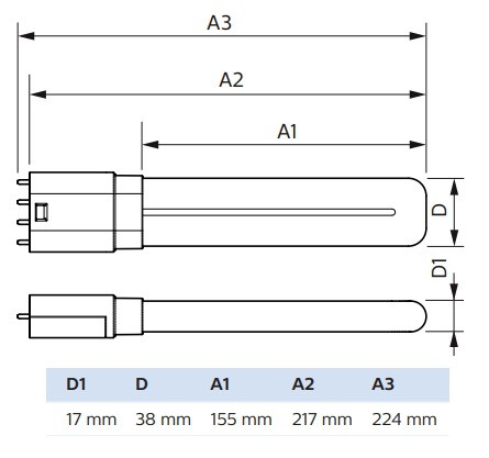 philips Led pl-lampa 2g11 840 18w=8w pll 4p hf