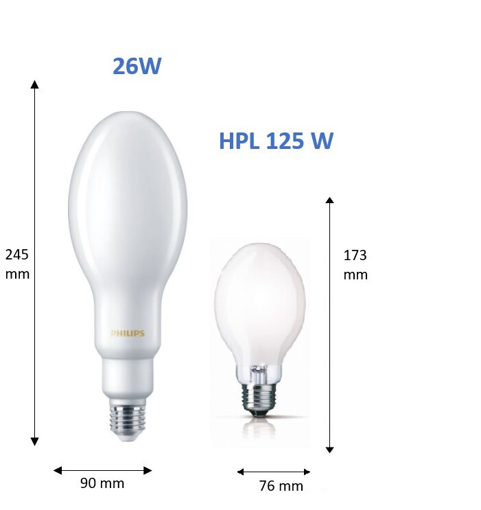 philips Rundstålande lampa e27 840 4000lm 125w=26w 230v