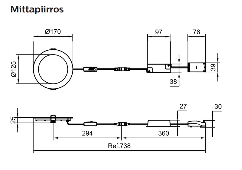 philips Downlight ledinaire downlight 1200lm cct on/off d152 ip44
