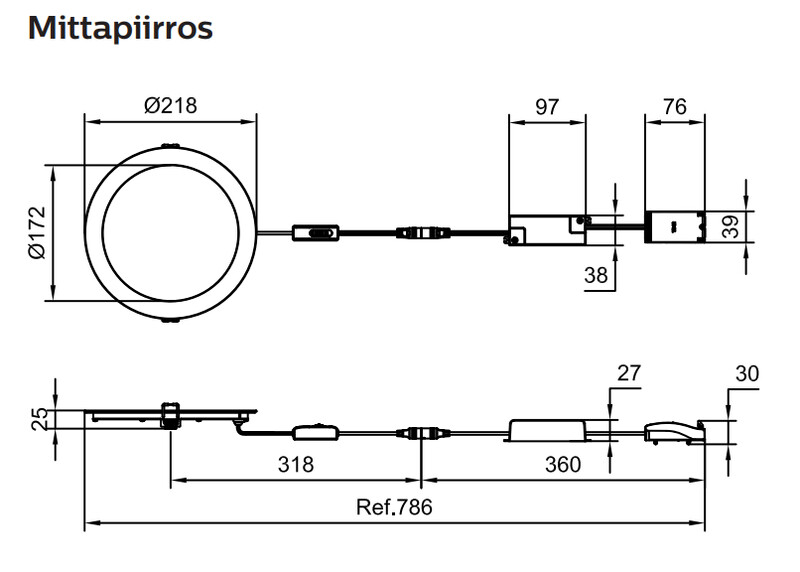 philips Downlight ledinaire downlight 2000lm cct on/off d203 ip44