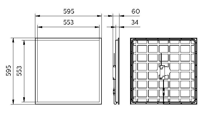 philips Modular luminaire coreline pan 3600lm 840 on/off 600x600 noc