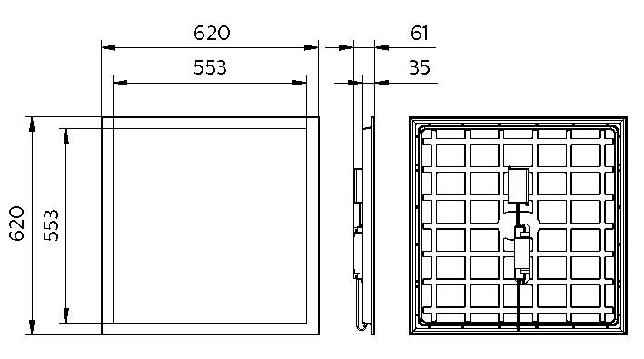 philips Modular luminaire coreline pan 3600lm 840 on/off 600x600 oc