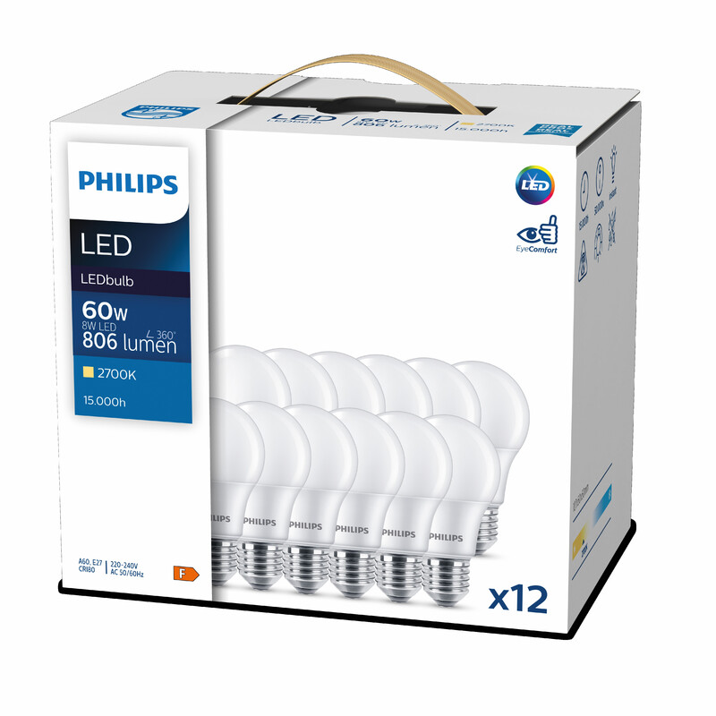 E27 827 806lm 60 = 8W A60 12 STK