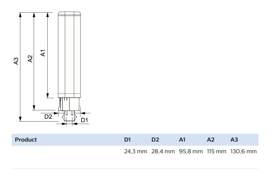philips Led-lampa g24q-1 13w=4.5w 840 hf 4p