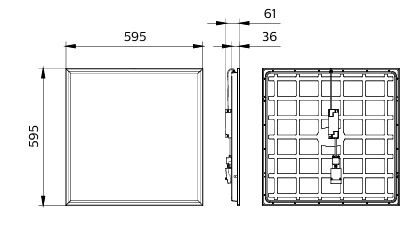 philips Modular luminaire coreline pan rc132v 29-40s/830 psd w60l60