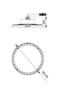 philips Höghöjdsarmatur coreline by100p led100s/840 psu wb