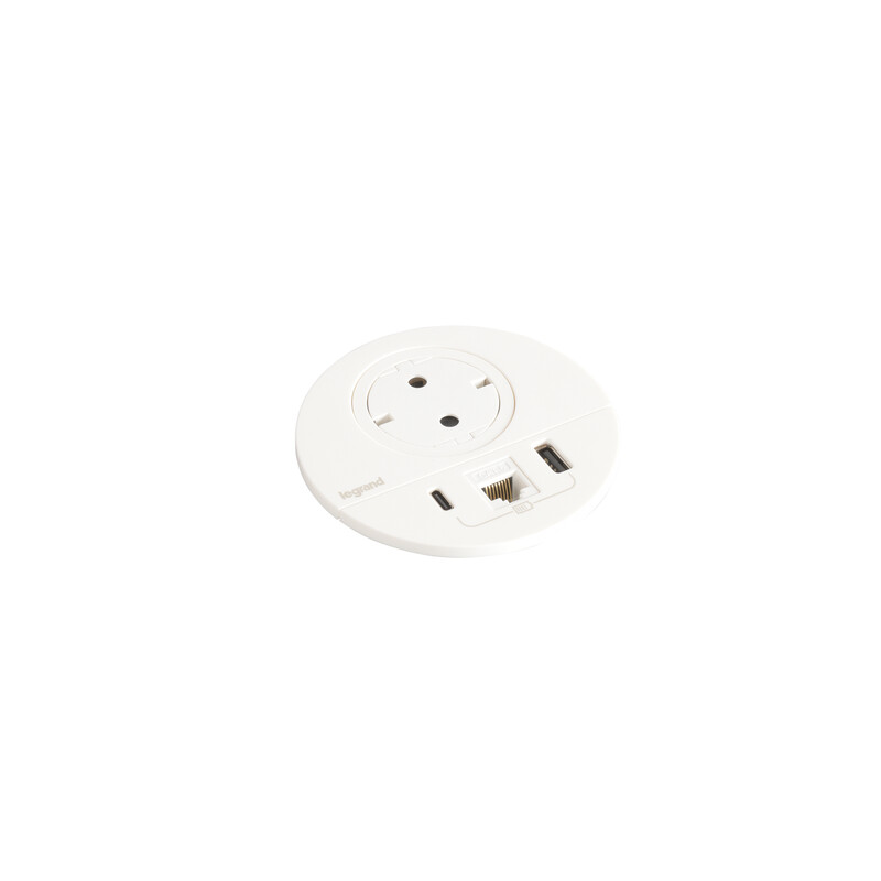 UTTAGSPANEL INCARA DISQ80 WH SKT USB AC RJ45 CORD
