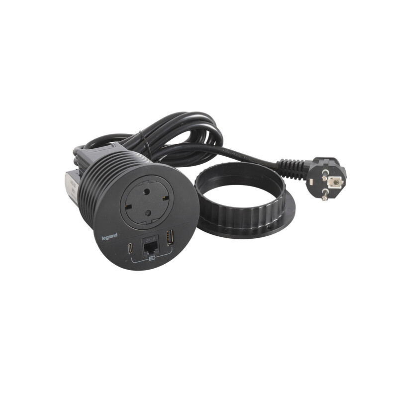 legrand Pistorasiapaneeli incara 1s usb a+c 15w rj45 mus