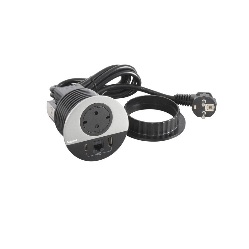 legrand Uttagspanel incara disq80 met 1 skt usb a+c rj45