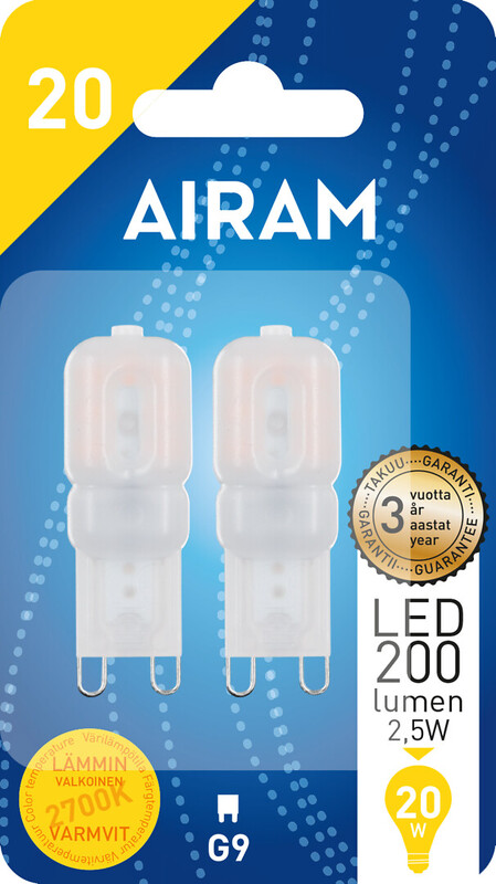 airam Led-lamp airam led po 827 200lm g9 fr 2bl