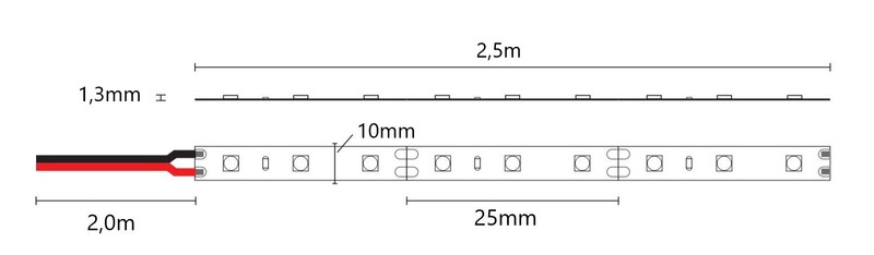 arten Led strip base 12v 14,4w/m 1350lm/m 12v 4k 2,5m