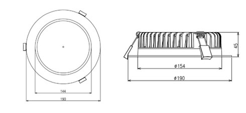 arten Downlight nova ip44 1620lm 18w 3cct 190 da b