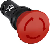 DISTRESS/STOP PUSH-BUTTON COMP MUSHROOM, 40MM, ROTATION RELI