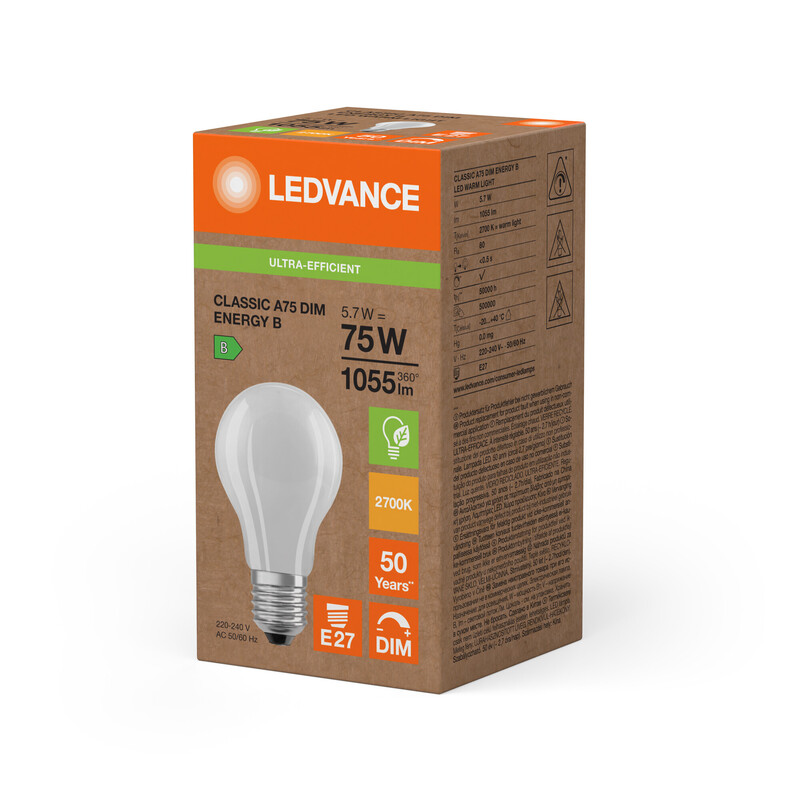 ledvance Led-lampa super-efficient cla 6w/827 1055 e27 dim fr elb
