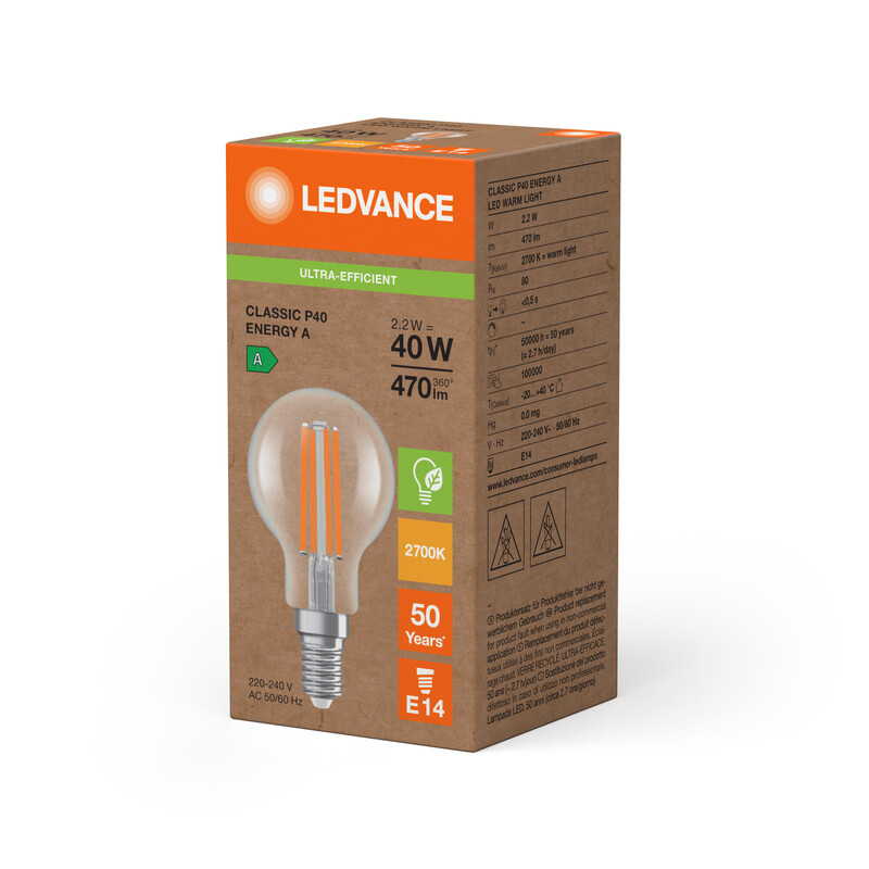 ledvance Pienkupulamppu super-efficient clp 2,2w/827 470lm e14 cl ela