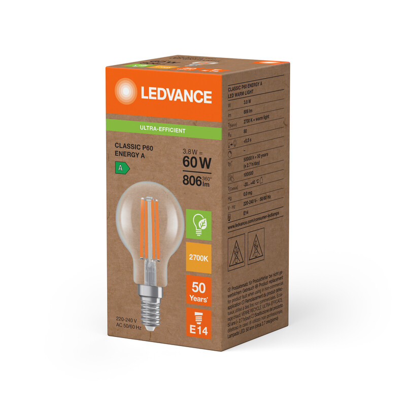 ledvance Pienkupulamppu super-efficient clp 3,8w/827 806lm e14 cl ela