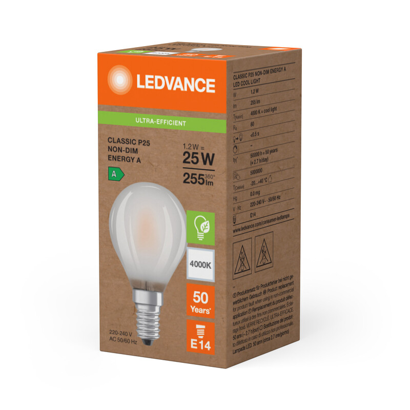 ledvance Mini. b. lamp super-efficient clp 1,2w/840 255lm e14 fr ela