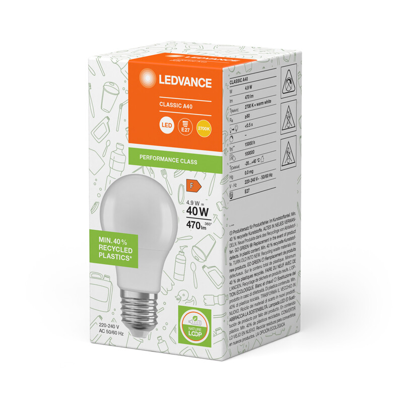 ledvance Led-lampa performance cla 4,9w/827 470lm e27 op pcr
