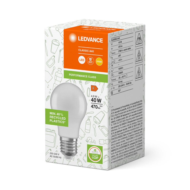 ledvance Led-lampa performance cla 4,9w/840 470lm e27 op pcr