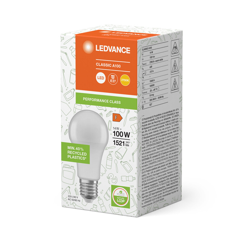 ledvance Led-lamp performance cla 14w/827 1521lm e27 op pcr