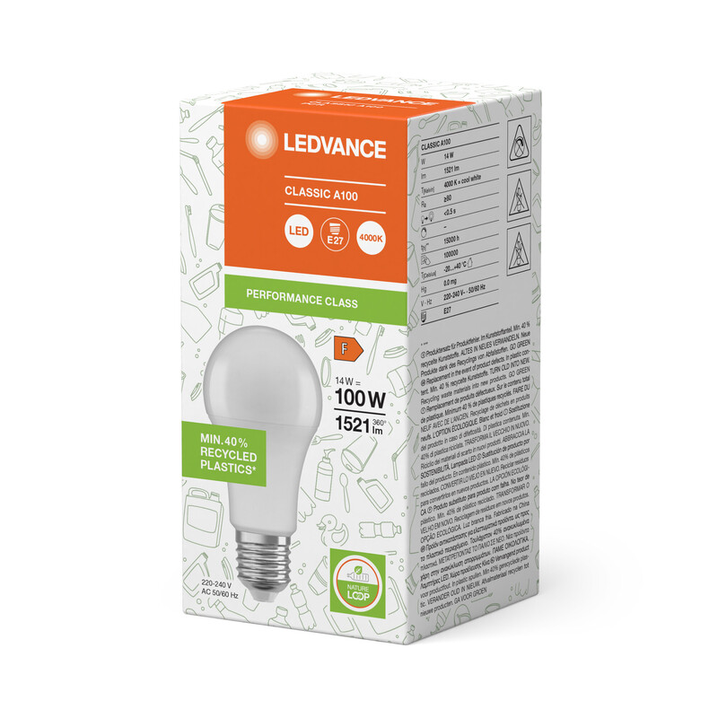 ledvance Vakiolamppu performance cla 14w/840 1521lm e27 op pcr