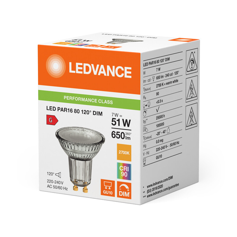 ledvance Kohdelamppu performance spot par16 7w/927 575 dim gu10 120d