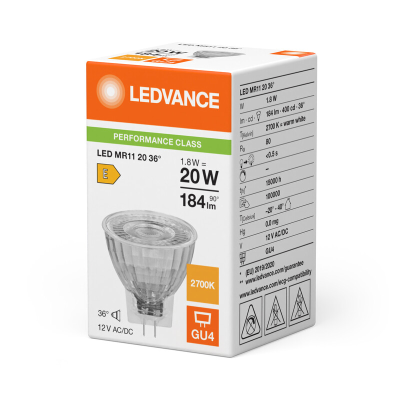 ledvance Kohdelamppu performance spot mr11 1,8w/827 184lm gu4 36d
