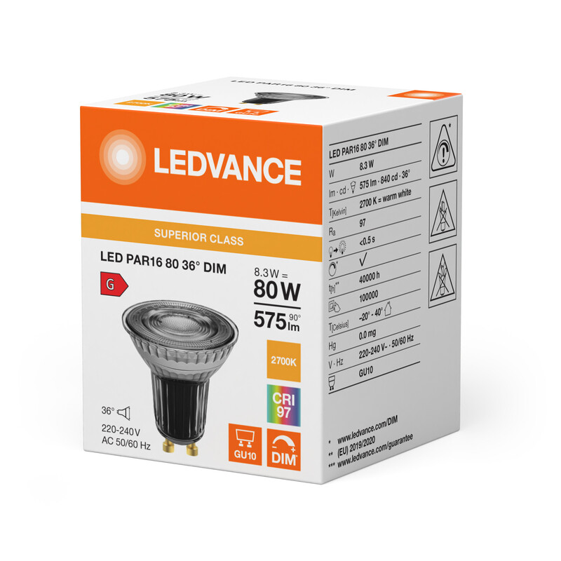 ledvance Kohdelamppu superior spot par16 8,3w/927 575lm dim gu10