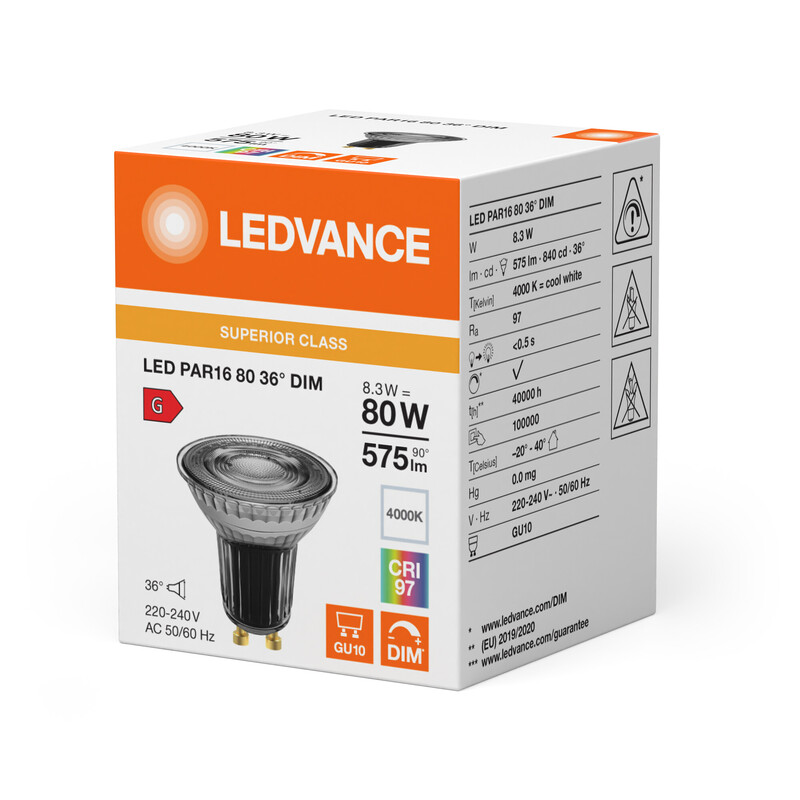 ledvance Kohdelamppu superior spot par16 8,3w/940 575lm dim gu10