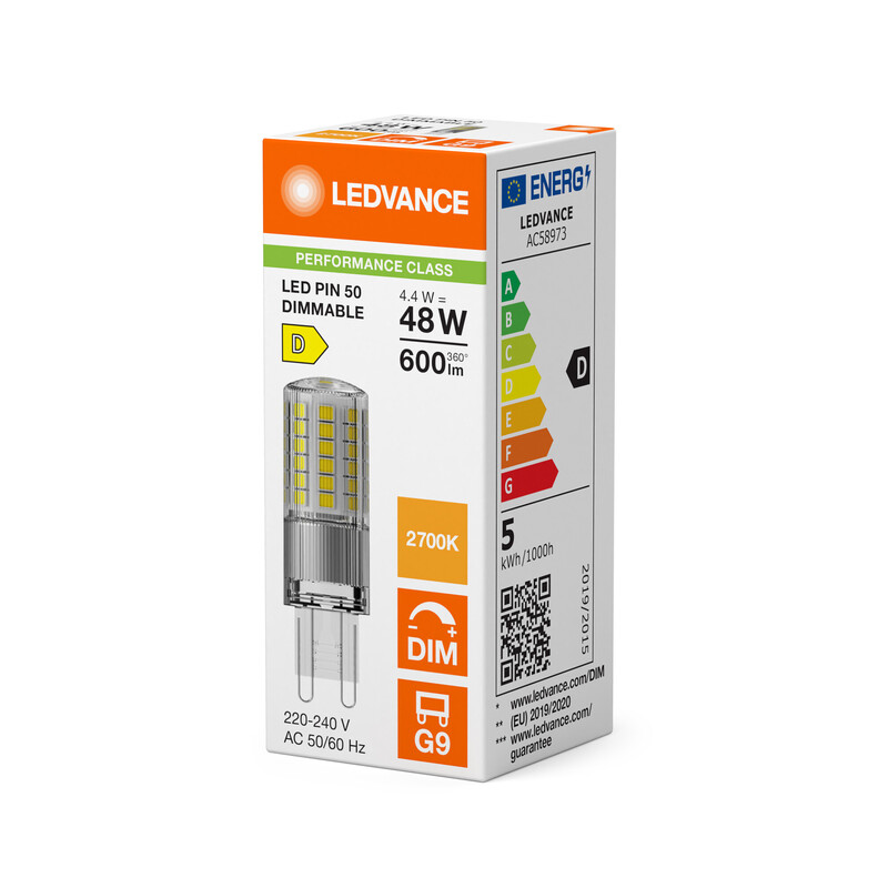 ledvance Led-lamp parathom special pin 4,4w/827 600lm g9 dim cl