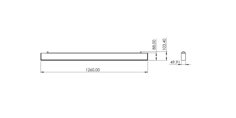 greenled Pinta-/ripustusvalaisin alfa z ip20 34w 1260 840 dali bl