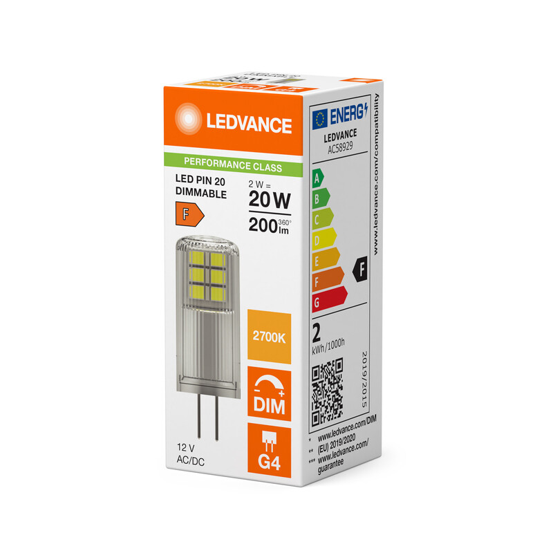 ledvance Led-lamp parathom special pin 2w/827 200lm g4 dim cl