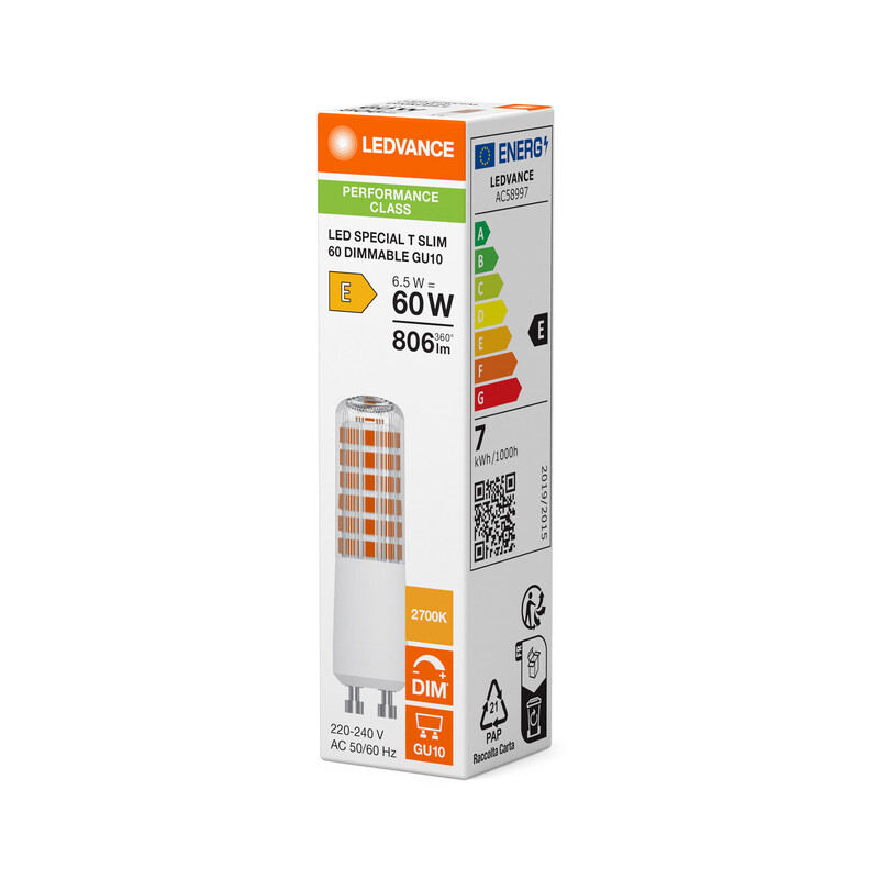 ledvance Vakiolamp. performance special t slim 7w/827 806 gu10 dim cl