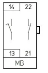 HJÄLPKONTAKT MBH2-11A01 H216 1S+1Ö FRONT