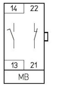 sälzer Hjälpkontakt mbh4-11a01 h263 1s+1ö front